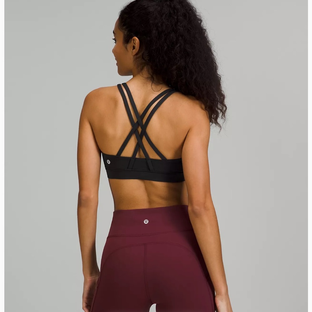 Lululemon energy sports bra size 6 black pattern print